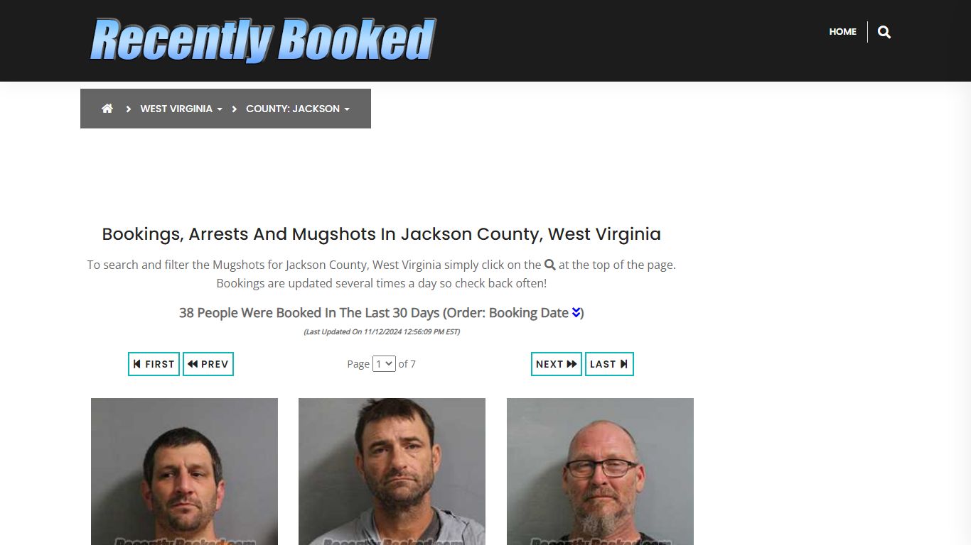 Bookings, Arrests and Mugshots in Jackson County, West Virginia